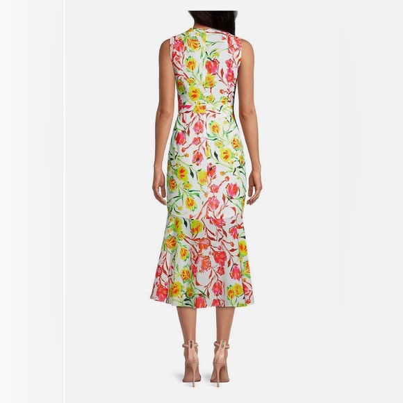 Milly Women's "Nanci Neon Botanical Ruffle Dress Size 4 - Picture 2 of 6